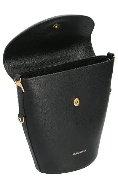 Skórzana torebka na ramię Diana Coccinelle czarny