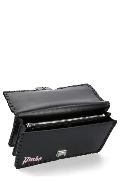 Leather messenger bag LOVE FABULOUS Pinko black
