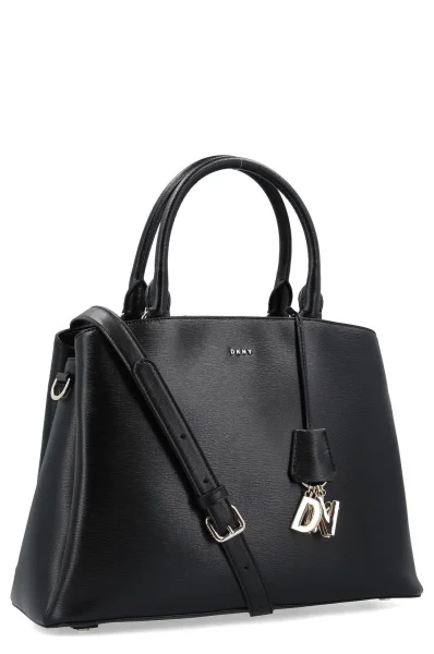 Leather satchel bag DKNY black