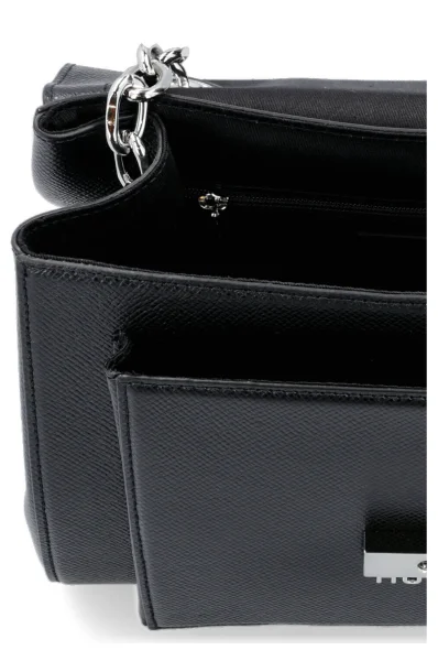 Leather shoulder bag Victoria Top Handle HUGO black