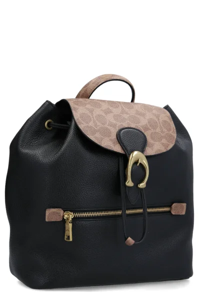 Leather backpack Evie Coach black