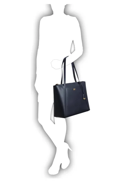 Leather shopper bag Maddie Michael Kors navy blue