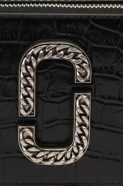 Шкіряна сумка-месенджер The Croc-Embossed Snapshot Marc Jacobs чорний