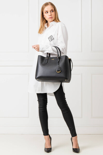 Leather satchel bag Marcy LAUREN RALPH LAUREN | Black | Gomez.pl/en
