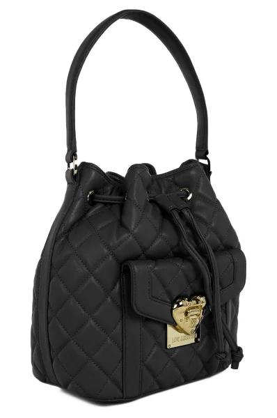 Heart Quilted Bucket Bag Love Moschino black