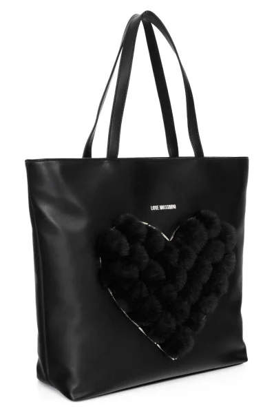 Pon Pon Heart Shopper Bag Love Moschino black