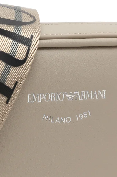 Skórzana listonoszka/torebka na ramię Emporio Armani beżowy