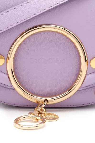 Leather shoulder bag MARA SMALL See By Chloé 	lavender	
