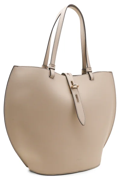 Leather shopper bag UNICA Furla beige