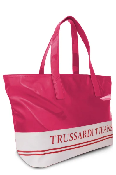 Beach bag + cosmetic bag Trussardi pink