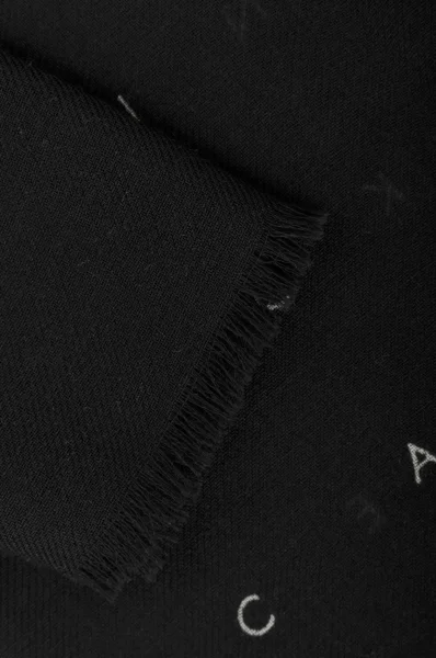 Wełniany szal Allover Logo Calvin Klein czarny