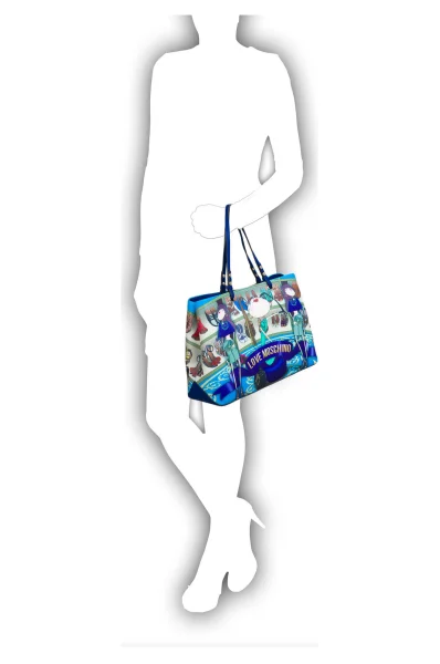 Shopperka Charming Bag Love Moschino granatowy