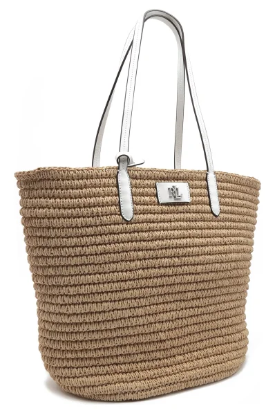 Shopper bag + sachet | with addition of leather LAUREN RALPH LAUREN brown