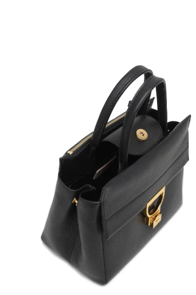 Leather satchel bag Coccinelle black