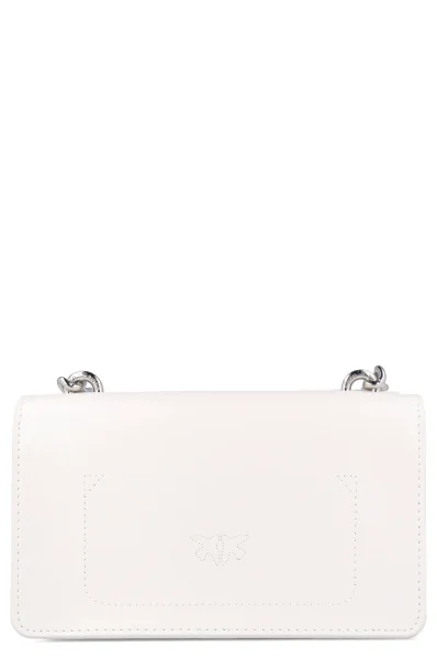 Leather messenger bag MINI LOVE RUBBER Pinko white