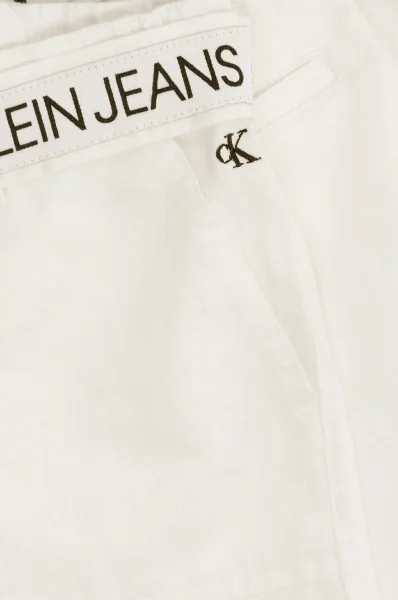 Shorts | Regular Fit | with addition of linen CALVIN KLEIN JEANS white