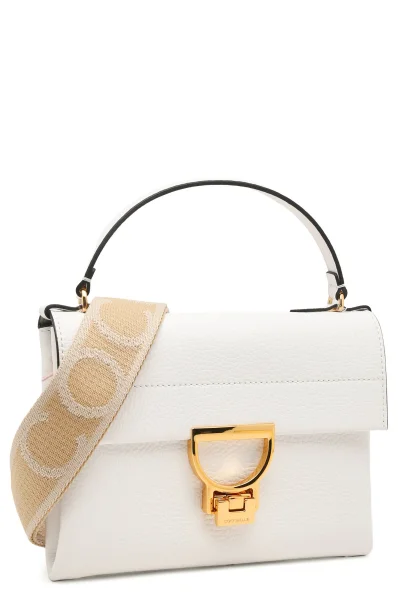 Skórzana torebka na ramię Coccinelle biały