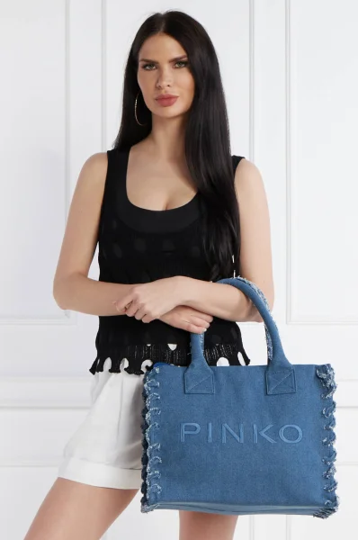 Джинсова сумка-шопер Beach Shopping Pinko темно-синій
