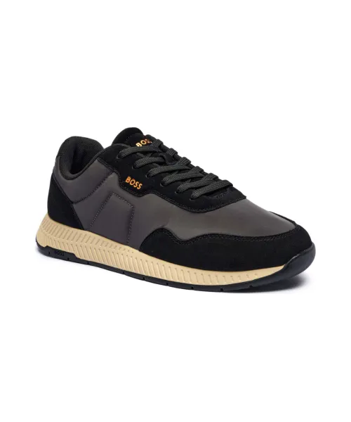 Sneakersy Titanium_Runn BOSS BLACK | Szary z dodatkiem skóry 50536469