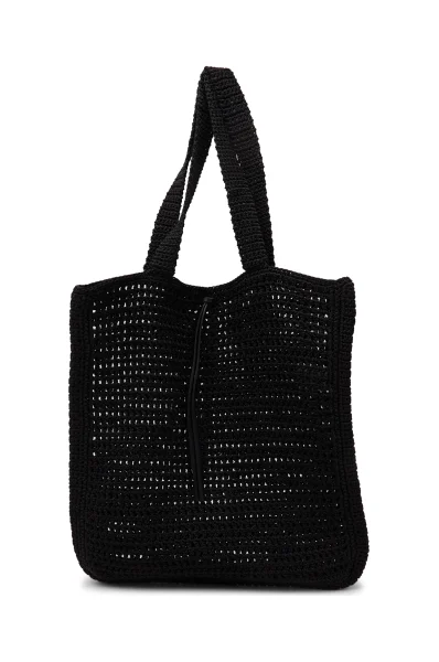 Shopper bag | with addition of leather GIANNI CHIARINI black
