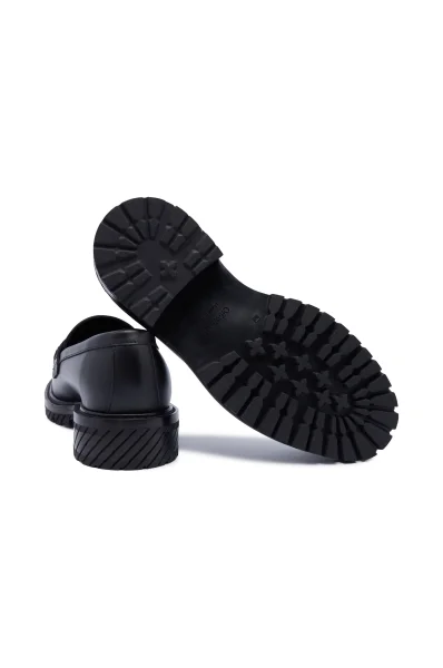 Skórzane loafersy OFF-WHITE czarny