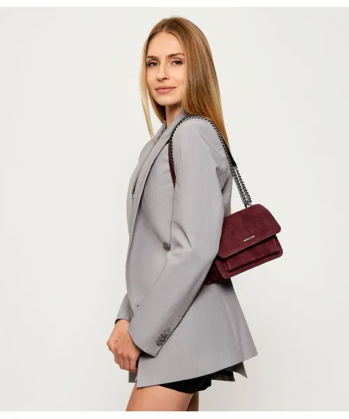 torebka na ramię Claire |zamsz Michael Kors | kolor Bordowy | Gomez.pl