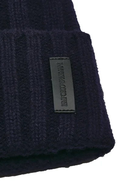 бавовняна шапка Emporio Armani темно-синій
