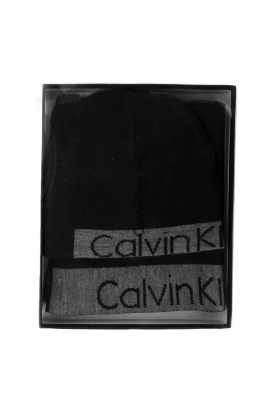 Czapka + szal Power Logo Calvin Klein szary