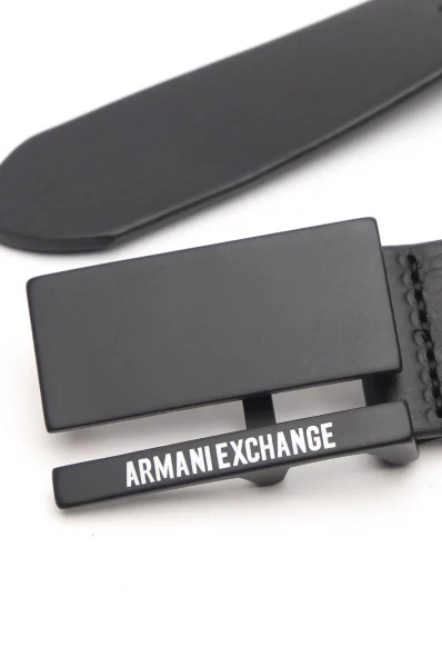 Skórzany pasek Armani Exchange czarny