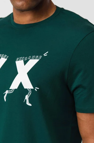 T-shirt | Regular Fit Armani Exchange zielony