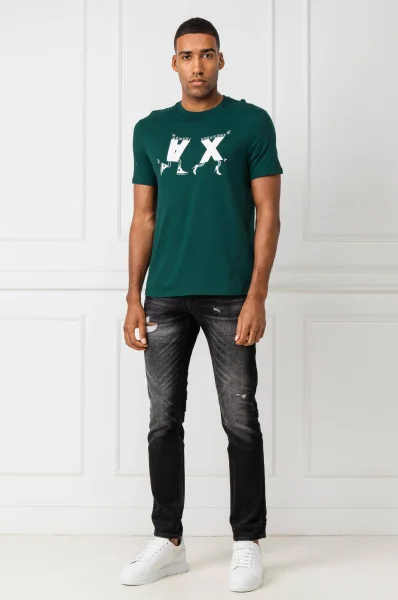 T-shirt | Regular Fit Armani Exchange zielony