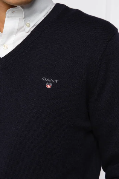 Sweter 70 | Regular Fit | z dodatkiem wełny Gant granatowy