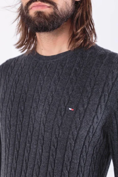 Sweter CLASSIC COTTON BLEND | Regular Fit | z dodatkiem wełny Tommy Hilfiger grafitowy