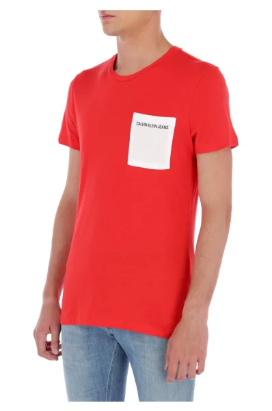 T-shirt POCKET INSTITUTIONAL | Slim Fit CALVIN KLEIN JEANS czerwony