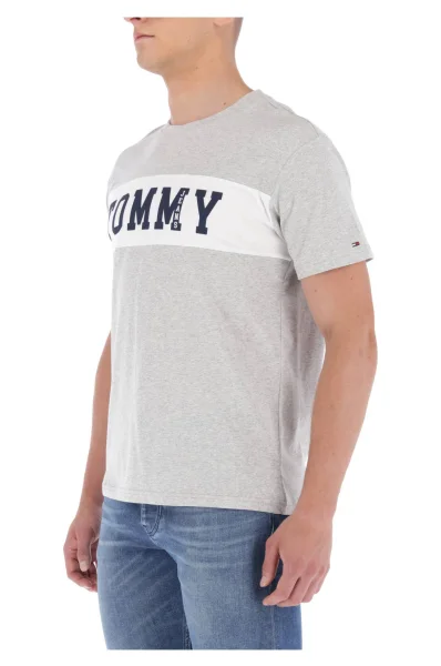 T-shirt TJM PANEL LOGO | Regular Fit Tommy Jeans popielaty
