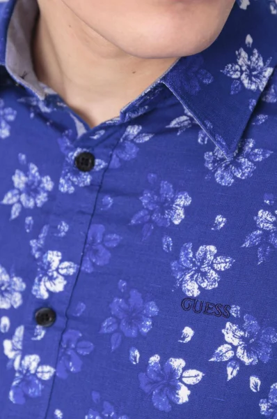 Lniana koszula SUNSET | Slim Fit GUESS niebieski