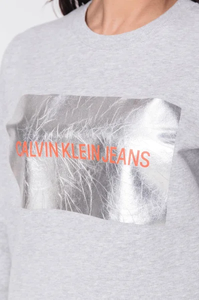 Sweatshirt INSTITUTIONAL METALLIC BOX LOGO | Regular Fit CALVIN KLEIN JEANS gray