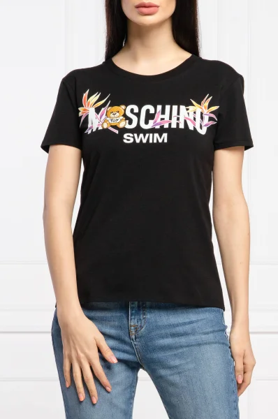 T-shirt | Regular Fit Moschino Swim czarny