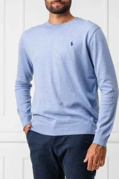 Sweter | Slim Fit POLO RALPH LAUREN błękitny