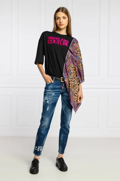 T-shirt | Oversize fit Versace Jeans Couture czarny