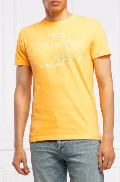 T-shirt OUTLINE POP | Regular Fit Superdry pomarańczowy
