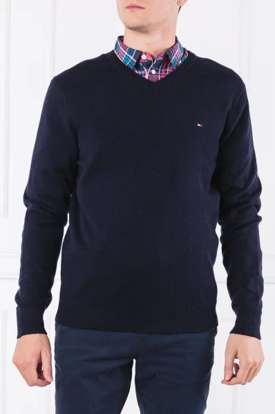 Wool sweater LAMBSWOOL | Regular Fit Tommy Hilfiger navy blue