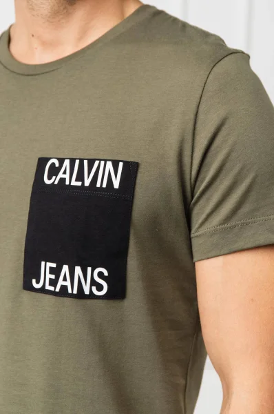 T-shirt POCKET | Slim Fit CALVIN KLEIN JEANS green
