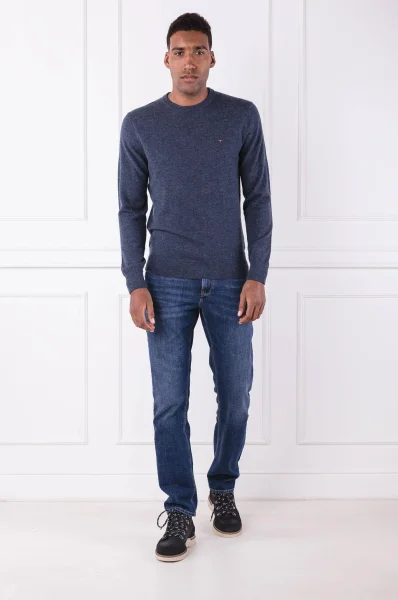Wełniany sweter LAMBSWOOL CNECK | Regular Fit Tommy Hilfiger granatowy