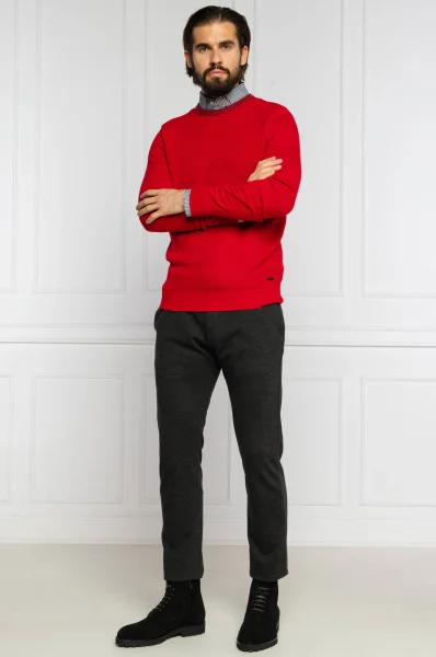 Sweter Ayakop | Regular Fit | z dodatkiem wełny BOSS ORANGE czerwony