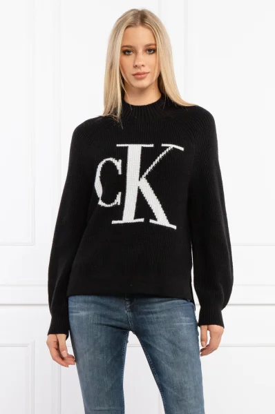 Sweater | Regular Fit | with addition of wool and cashmere CALVIN KLEIN JEANS black