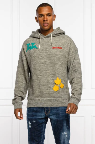 Sweatshirt mike fit | Regular Fit | with addition of wool Dsquared2 gray
