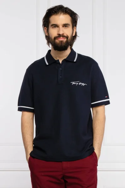 Polo | Casual fit | pique Tommy Hilfiger granatowy