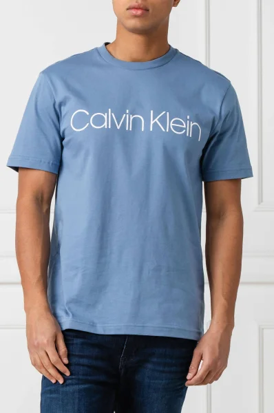 T-shirt FRONT LOGO T | Regular Fit Calvin Klein błękitny
