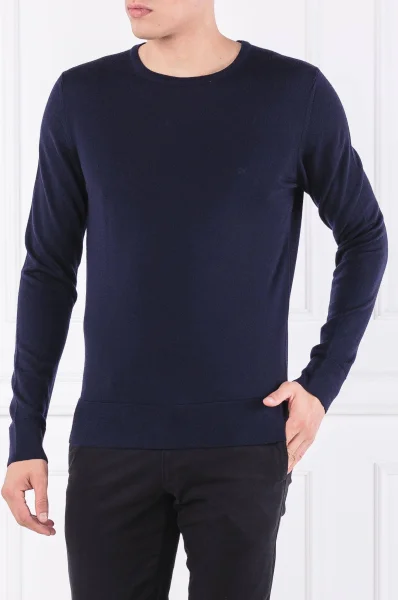 Wełniany sweter SUPERIOR | Regular Fit Calvin Klein granatowy